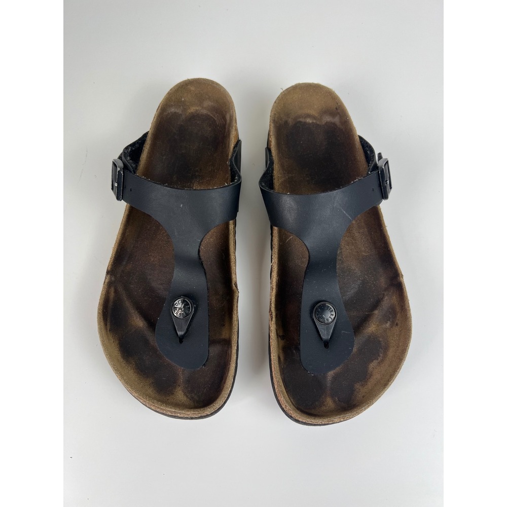 Birkenstock Gizeh Black Birko-Flor Comfort Thong Sandals EU 38 Boho Travel